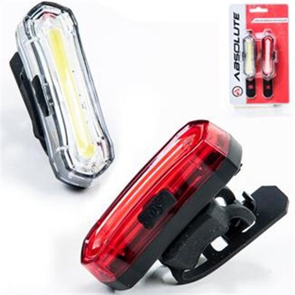 Imagem de Pisca Farol Bike Dianteiro E Traseiro Absolute Jy6055 Com Usb