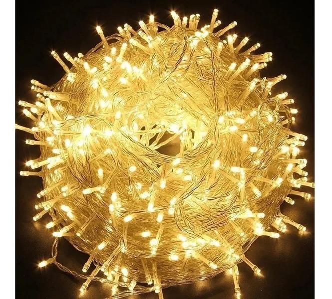 Pisca Fio Transparente 100 Lâmpadas Led 127v 10m Amarelo Branco Quente Warm - Global Imagem de Pisca Fio Transparente 100 Lâmpadas Led 127v 10m Amarelo Branco Quente Warm