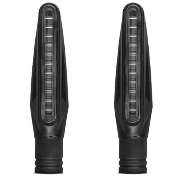 Imagem de Pisca led mini seta palito mod bmw sequencial preto par stallion slim 25b