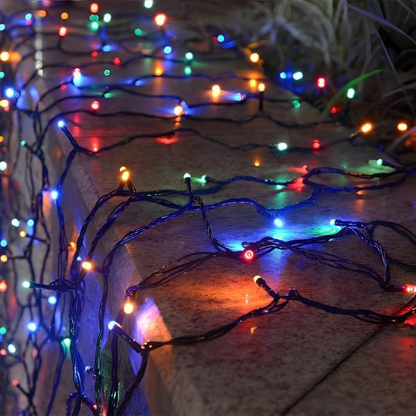 Imagem de Pisca Luzes LEDs Fio Solar Colorido 500 Lâmpadas Natal 50m