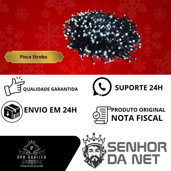 Imagem de Pisca Natal Led Strobo 50 Metros 1600 Leds Cordão Prova D'água