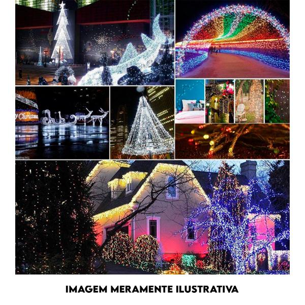 Pisca Pisca 100 Lâmpadas Azul 220v 8,5m Decoração Natal - Fuxing Imagem de Pisca Pisca 100 Lâmpadas Azul 220v 8,5m Decoração Natal