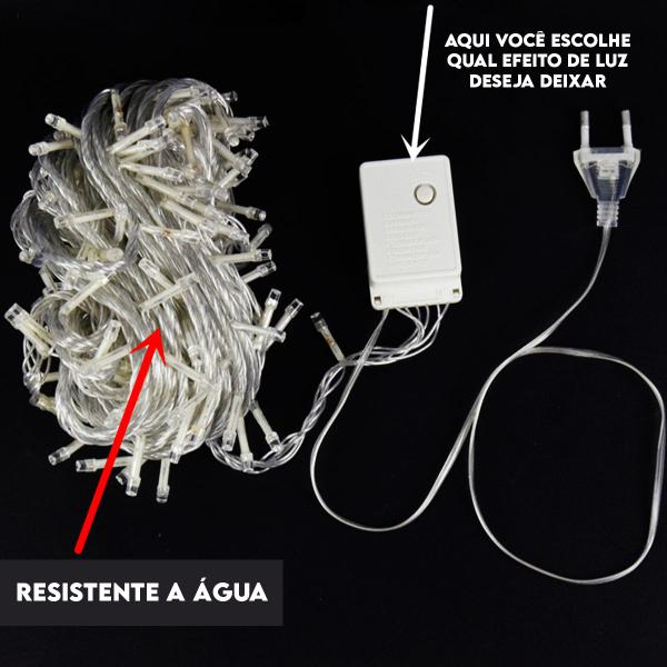 Pisca Pisca 100 Lâmpadas Azul 220v 8,5m Decoração Natal - Fuxing Imagem de Pisca Pisca 100 Lâmpadas Azul 220v 8,5m Decoração Natal