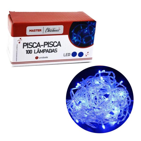 Pisca Pisca 100 Lâmpadas Azul 220v 8,5m Decoração Natal - Fuxing Imagem de Pisca Pisca 100 Lâmpadas Azul 220v 8,5m Decoração Natal