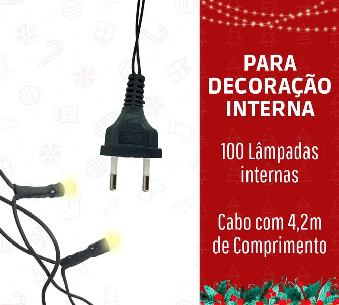 Imagem de Pisca-pisca 100 Lâmpadas Natalino Árvore De Natal Pequena