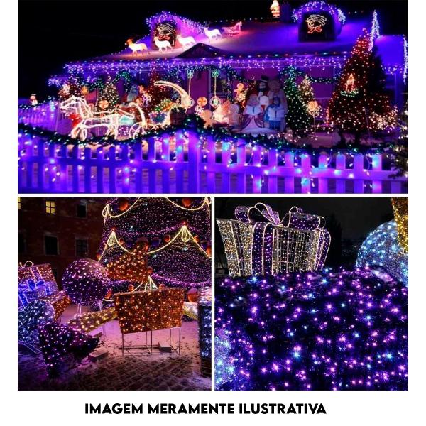 Imagem de Pisca Pisca 100 Lâmpadas Roxo 220v 8,5m Decoração Natal