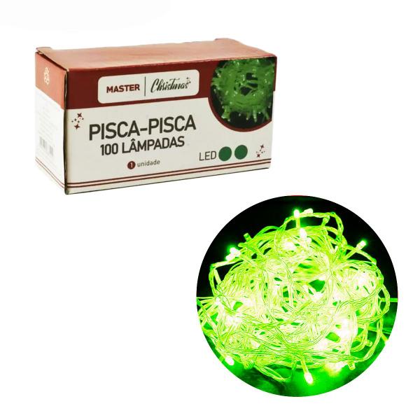 Pisca Pisca 100 Lâmpadas Verde 220v 8,5m Decoração Natal - Fuxing Imagem de Pisca Pisca 100 Lâmpadas Verde 220v 8,5m Decoração Natal