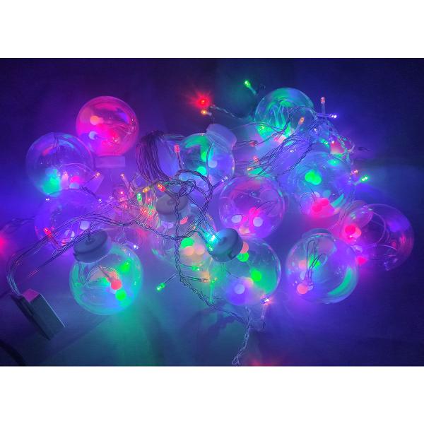 Imagem de Pisca Pisca 12 Bolas Natal Super Led 3 Metros Natalino Controle 8 Modos Decoraçao Arvore de Natal Casa Jardim Quintal Varanda Enfeite Comemoraçao Fest