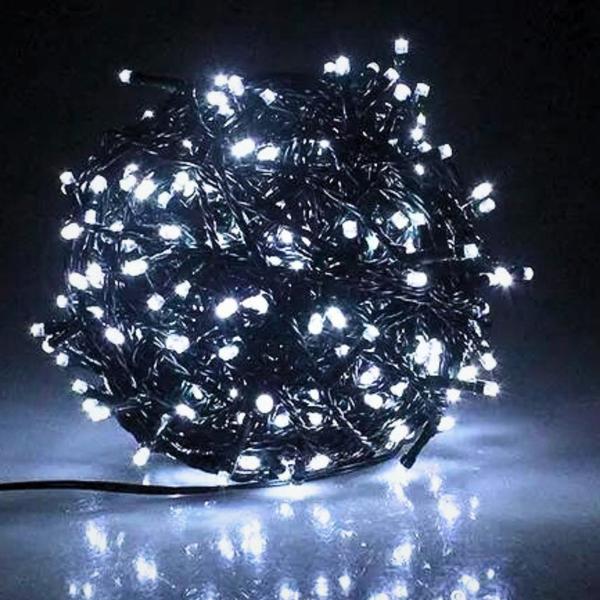 Imagem de Pisca Pisca 300LEDs Branco Frio 8 Funções 20m fio verde