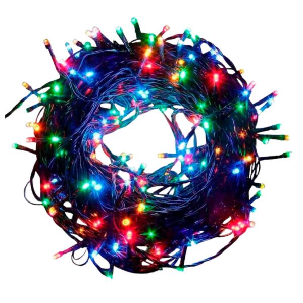 Pisca pisca arroz colorido fio verde 4m com 100 micro lampadas natal - fartex Imagem de Pisca pisca arroz colorido fio verde 4m com 100 micro lampadas natal - fartex
