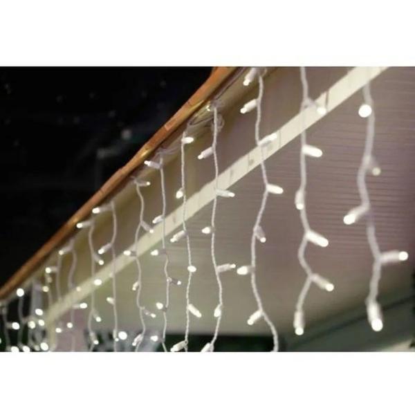 Imagem de Pisca-pisca Cascata fio branco 100 leds 8 Funcoes 110V