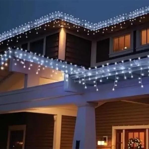 Imagem de Pisca pisca Cascata luz fria com fio branco 100 LEDs 2,7 metros