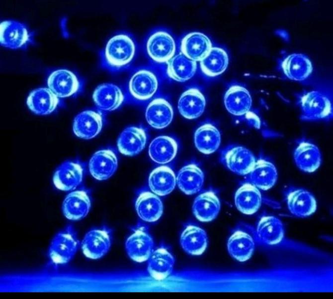 Imagem de Pisca Pisca Cordão De 100 LEDs Azul Fio Verde 9 Metros 127v Decoração Para Natal Luz Forte - Global