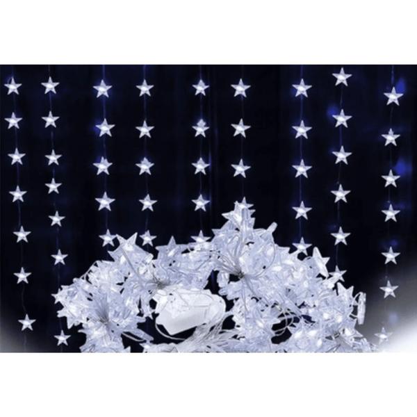 Imagem de Pisca Pisca Cortina 120 Leds Com 60 Estrelas 8 Funções Bivolt 2.4x1.0m 31075 Bivolt Decorações Natal