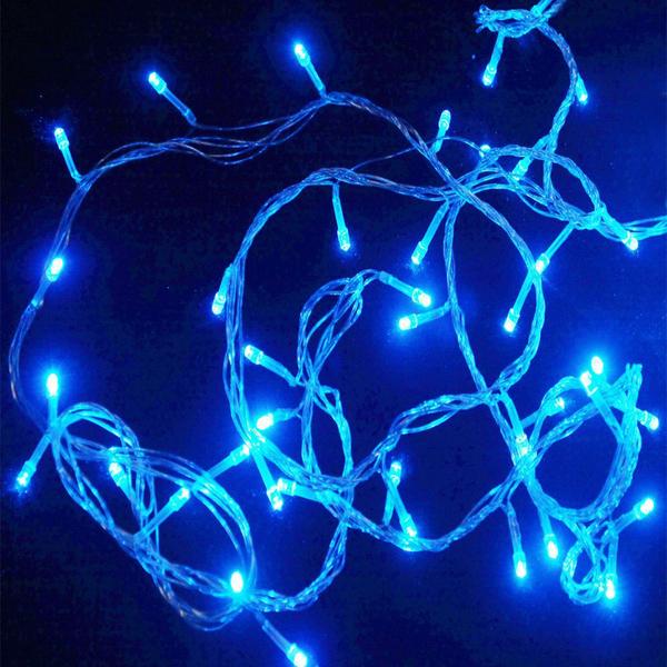 Imagem de Pisca Pisca De Led Azul Enfeite Natal 8 Funções 200 Lâmpadas Enfeite Natalino