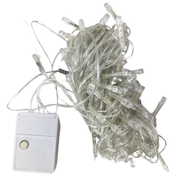 Pisca pisca de led cascata branco quente 2,3m com 100 lampadas natal - fartex Imagem de Pisca pisca de led cascata branco quente 2,3m com 100 lampadas natal - fartex
