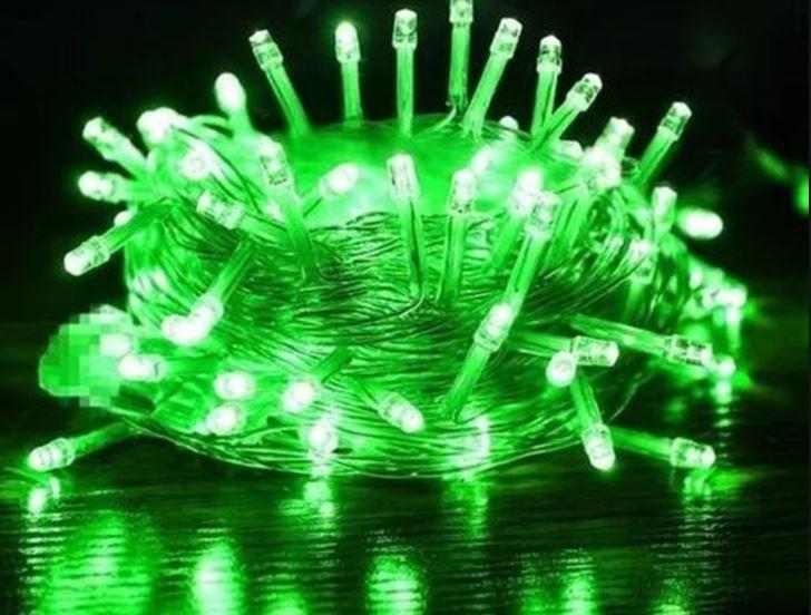 Pisca Pisca de Natal Led com 100 Lâmpadas Verde 8 funções 220v Fio Transparente - Fuxing Imagem de Pisca Pisca de Natal Led com 100 Lâmpadas Verde 8 funções 220v Fio Transparente