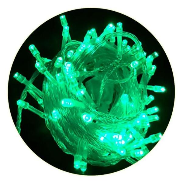 Pisca Pisca de Natal Led com 100 Lâmpadas Verde 8 funções 220v Fio Transparente - Fuxing Imagem de Pisca Pisca de Natal Led com 100 Lâmpadas Verde 8 funções 220v Fio Transparente