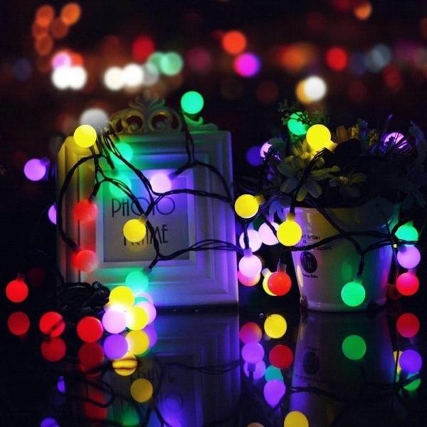 Imagem de Pisca Pisca Enfeite de Natal Cordão 40 Leds Bolinhas RGB 6m Luzes Natalinas 110v