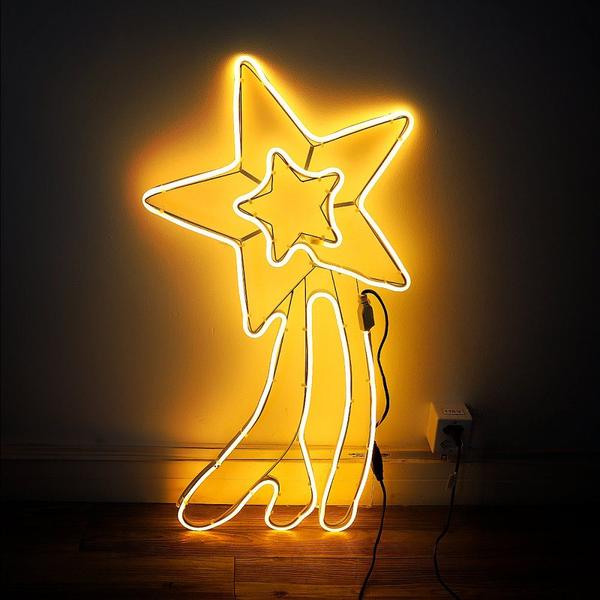 Imagem de Pisca  pisca estrela mangueira luzes decorativas estrelas - branco quente