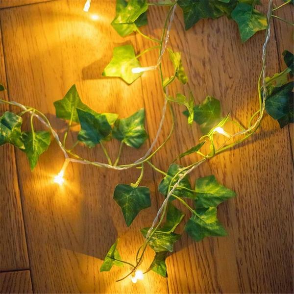 Imagem de Pisca Pisca Fio de Fada Folhagem 2m Luz de LED Hera Com Luzinhas Trepadeira Decoração Natal Enfeite Natalino Jardim