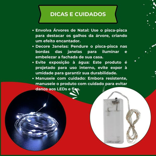 Imagem de Pisca pisca fio de fada LED 2 metros decoração natalina luzes iluminação de natal econômico