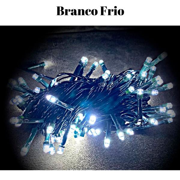 Imagem de Pisca Pisca LED 100 Leds Fio Verde Luz Branca Arvore Natal