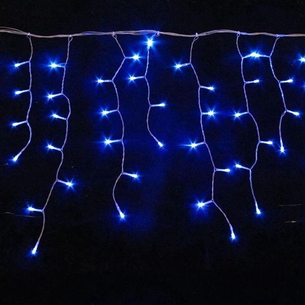 Imagem de Pisca Pisca Led Cascata Azul Macho Fêmea 100 Lâmpadas 110v 8 Funções Enfeite Decoração Natalina