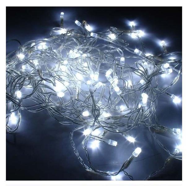 Pisca Pisca Natal Led 100 Lâmpadasl Branca 8 funções 220v Fio transparente - Fuxing Imagem de Pisca Pisca Natal Led 100 Lâmpadasl Branca 8 funções 220v Fio transparente