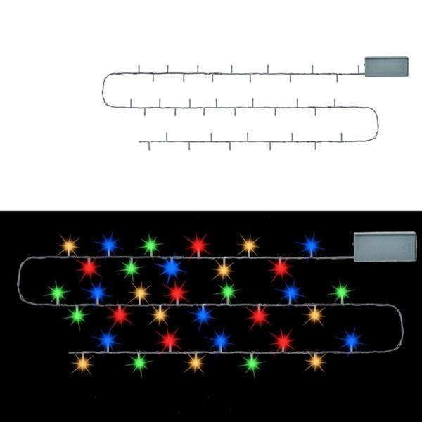 Imagem de Pisca Pisca Natalino 15 Luzes Leds 8 Funções Ou Fixa À Pilha Decoração Natal Colorido 2 Metros - SVS