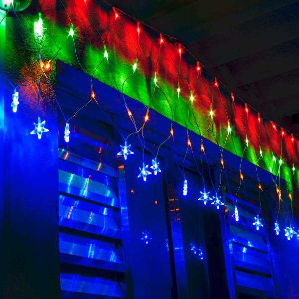 Imagem de Pisca Pisca Rede 120 Led Com Estrela 8 Funções Decoração Festa Natal 110v