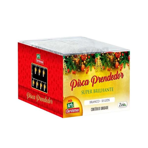 Pisca Prendedor LED Super Brilhante Branco Quente - 10 Leds - Geral Imagem de Pisca Prendedor LED Super Brilhante Branco Quente - 10 Leds