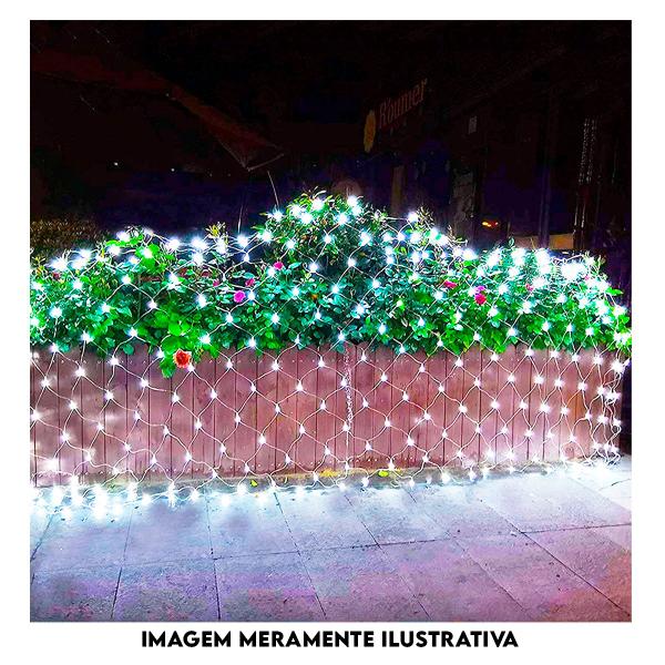 Imagem de Pisca Rede 320 Led 8 Funções 127v Branco Decoração Natal