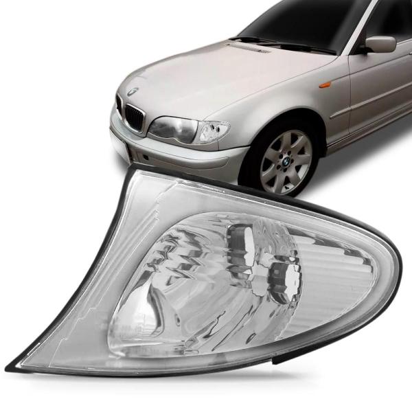 Imagem de Pisca Seta Bmw Serie 3 02 03 04 05 Cristal Borda Cromada