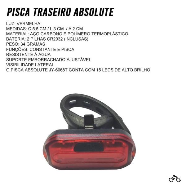 Imagem de Pisca Traseiro para Bike Absolute JY-6068T Led