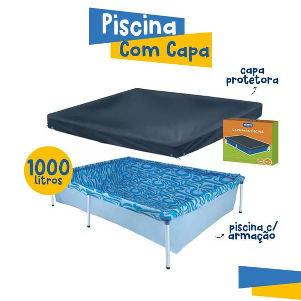 Piscina 1000 Litros Infantil Com Armação + Capa Protetora Cobertura de Proteção - Mor Imagem de Piscina 1000 Litros Infantil Com Armação + Capa Protetora Cobertura de Proteção