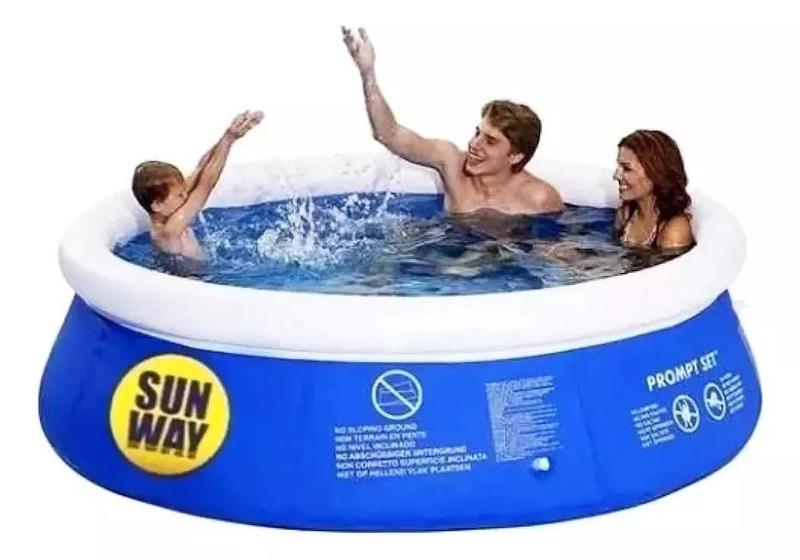 Imagem de Piscina 2500 Litros Redonda Inflável Infantil Azul Sun Way