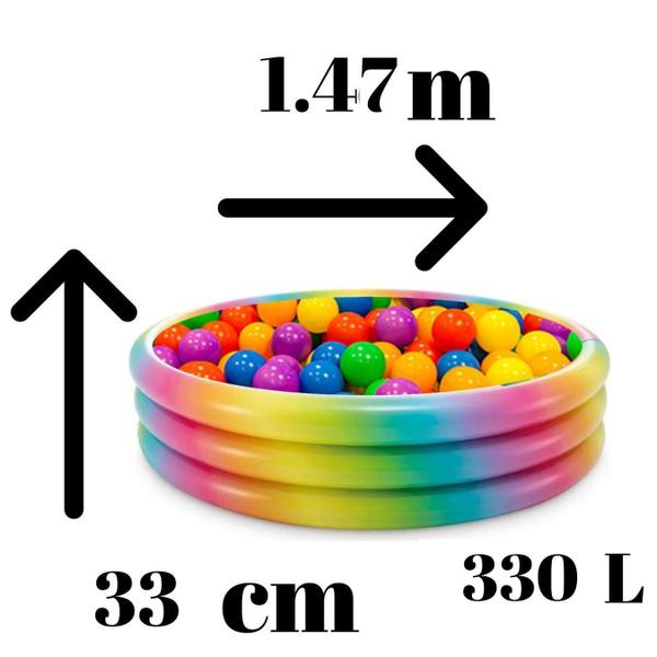 Imagem de Piscina Arco-Íris 330L + 100 Bolinhas + Inflador