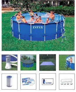 Imagem de Piscina Armação Redonda 16805 Litros + Bomba Filtro 220v Escada Proteção Fundo - Intex 220v 28242