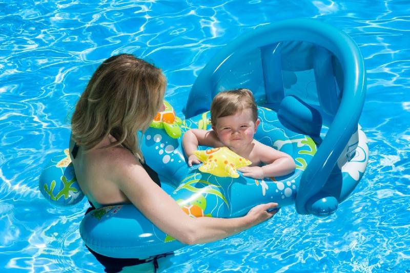 Imagem de Piscina Baby Float Poolmaster Mommy and Me com guarda-sol