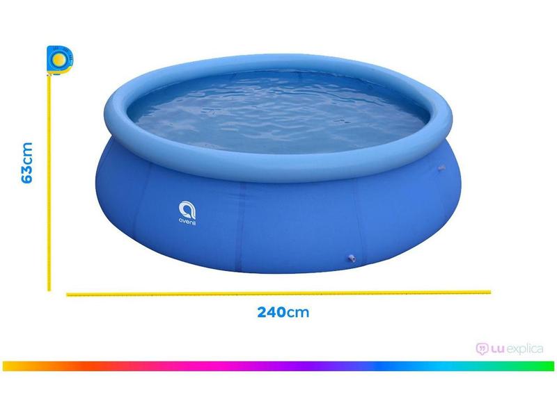 Imagem de Piscina Banheira Inflável 2490 Litros Redonda 2.4m x 63cm 2490L Azul Sun Way