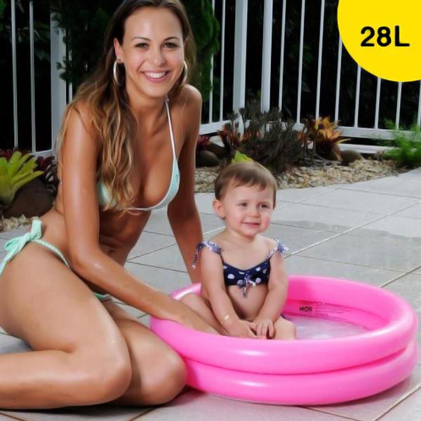 Imagem de Piscina Banheira Inflável Baby Infantil Redonda 28L Rosa