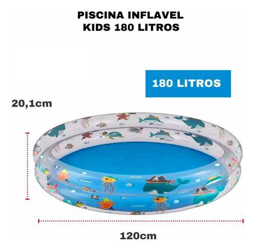 Imagem de Piscina Banheira Inflável Infantil Redonda 180l Mor