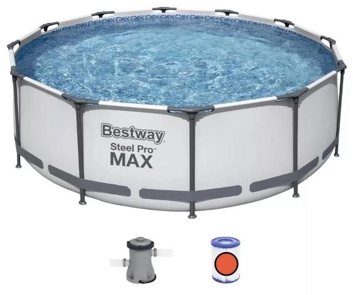 Imagem de Piscina Bestway 10220 Litros Cinza Steel Pro Max com Bomba Filtro 110v 56597