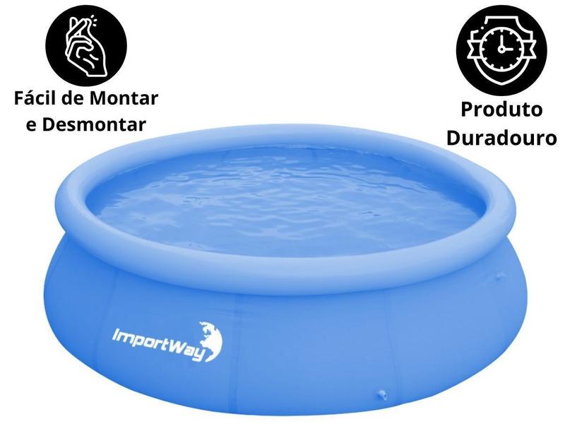 Imagem de Piscina Borda Inflável 1000 litros 1,68m X 51cm com Kit de Reparação Importway