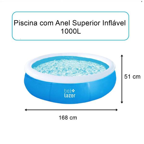 Imagem de Piscina Borda Inflável Redonda 1000L Bel Lazer