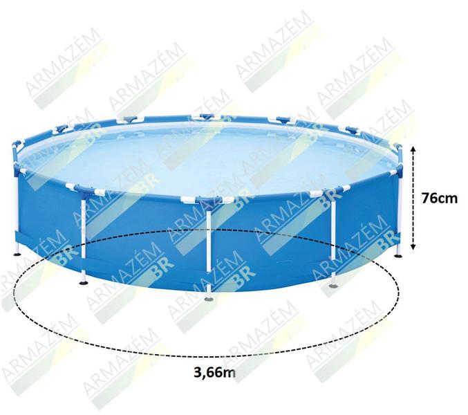 Imagem de Piscina Circular 7000 Litros De Lona Estruturada Jardim Pátio Praia - Mor