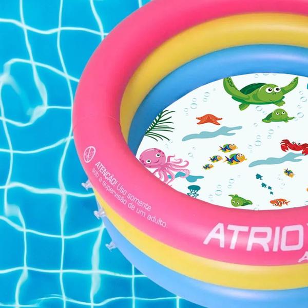 Imagem de Piscina Circular Infantil Fundo do Mar 88L Até 20Kg Portátil Átrio ES302