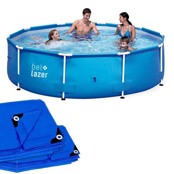 Imagem de Piscina com Armação 7.000 Litros 366 x 76 CM 510100 com Lona e Capa de Proteção BELFIX