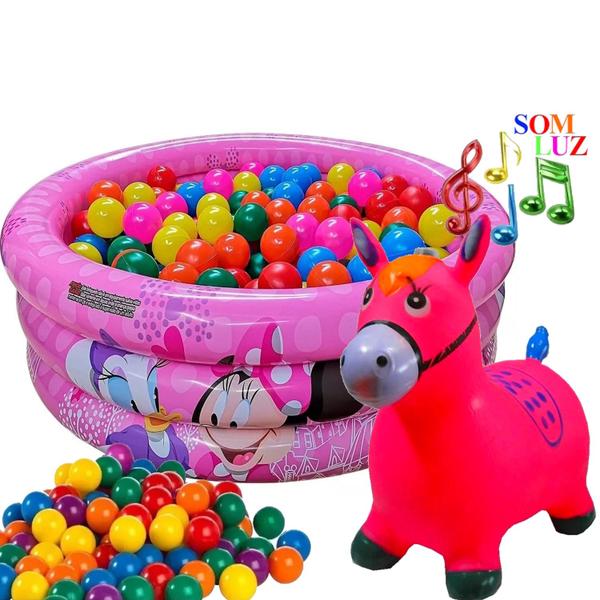 Piscina Com Bolinhas Banheira Minnie Rosa Menina Menino Criança Bebe 100 Litros Cavalinho Musical - MOR Imagem de Piscina Com Bolinhas Banheira Minnie Rosa Menina Menino Criança Bebe 100 Litros Cavalinho Musical